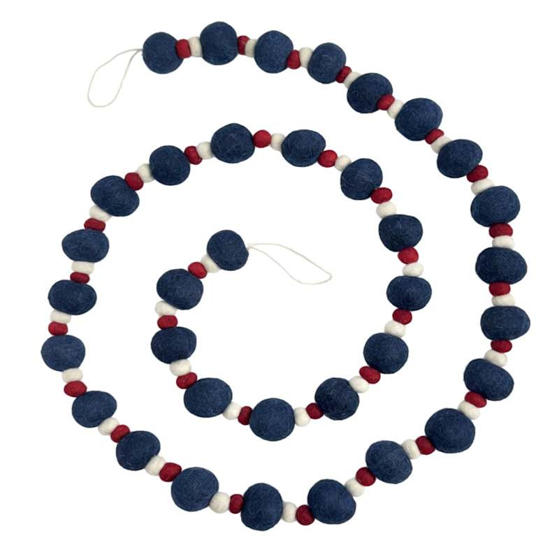 Red, White & Blue Beaded Felt Garland, 72" | At Home