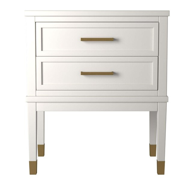 Picket House Furnishings Brody 24-in W x 28-in H White Wood Modern End Table Assembly Required | Lowe's