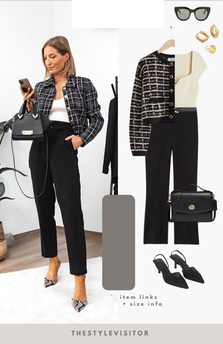 This is basically the first look but then without trenchcoat. The jacket is from zara, wearing s. Linked a few dupes. Also for the top as it’s mostly sold out. Check size reviews/size guides to pick the right size. 

Leave a 🖤 if you want to see more classic work outfits

#workwear #officelook #officeoutfit #workoutfit #tweedjacket #jacket 

#LTKstyletip #LTKworkwear #LTKSeasonal