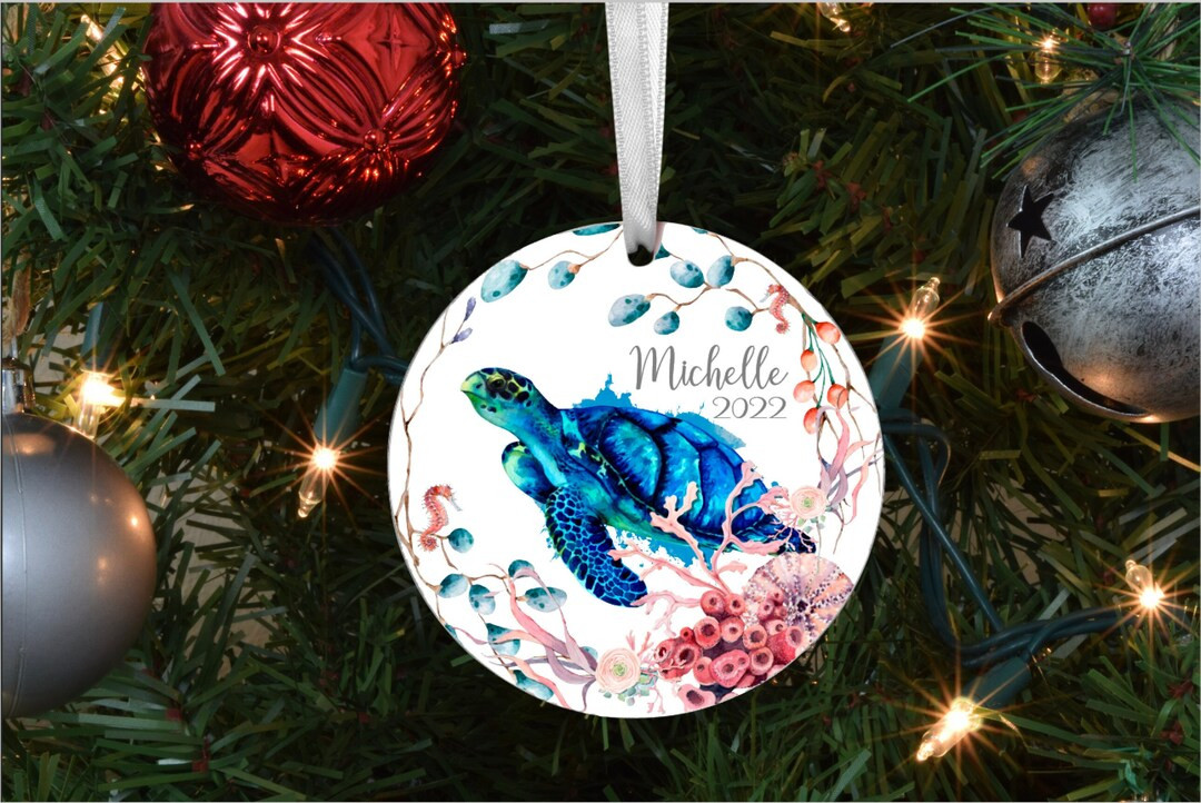 Turtle Ornament, Nautical Christmas Ornament, Gift for Teenager, Gift For Coworker, Personalized ... | Etsy (US)