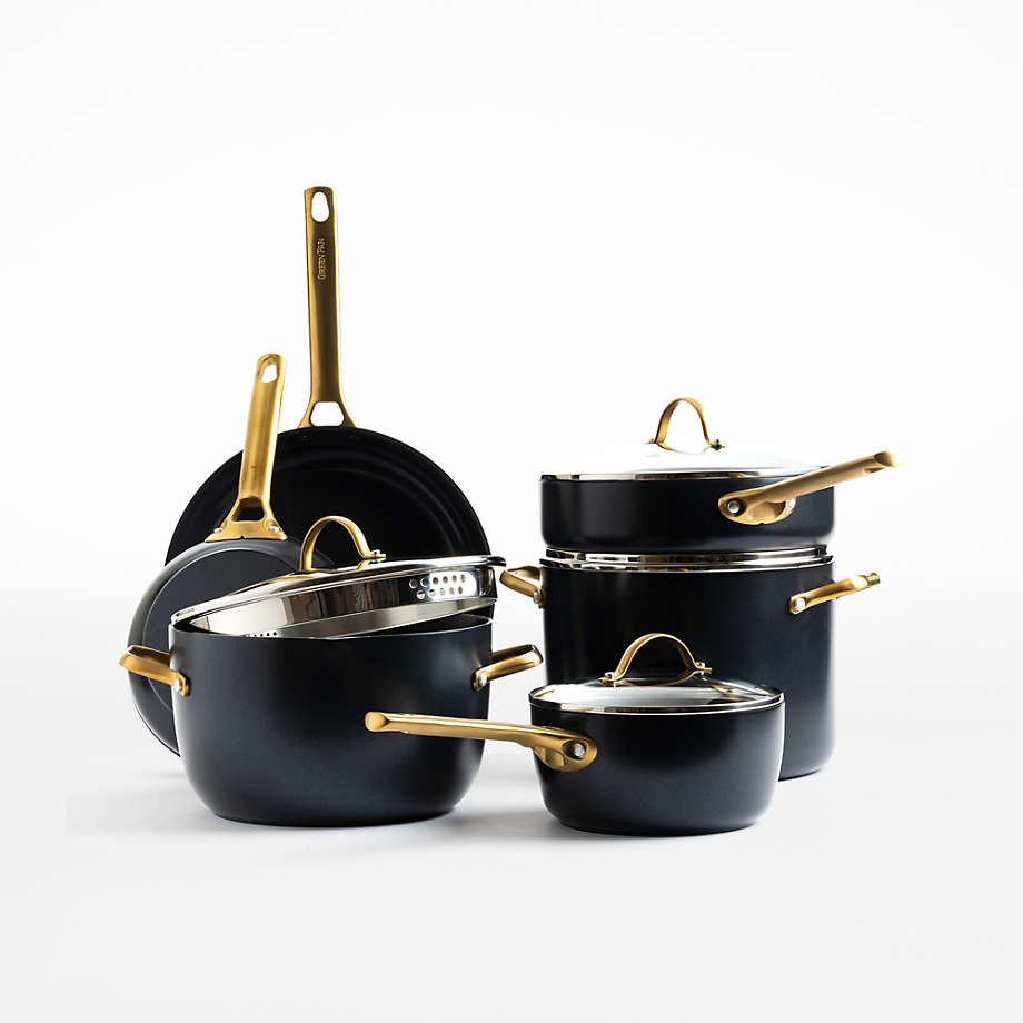 GreenPan Reserve Taupe 10-Piece Non-Stick Ceramic Cookware Set + Reviews | Crate & Barrel | Crate & Barrel