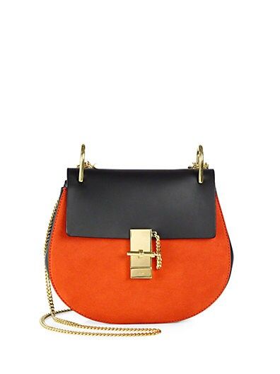 Drew Medium Two-Tone Leather and Suede Flap Shoulder Bag | Saks Fifth Avenue