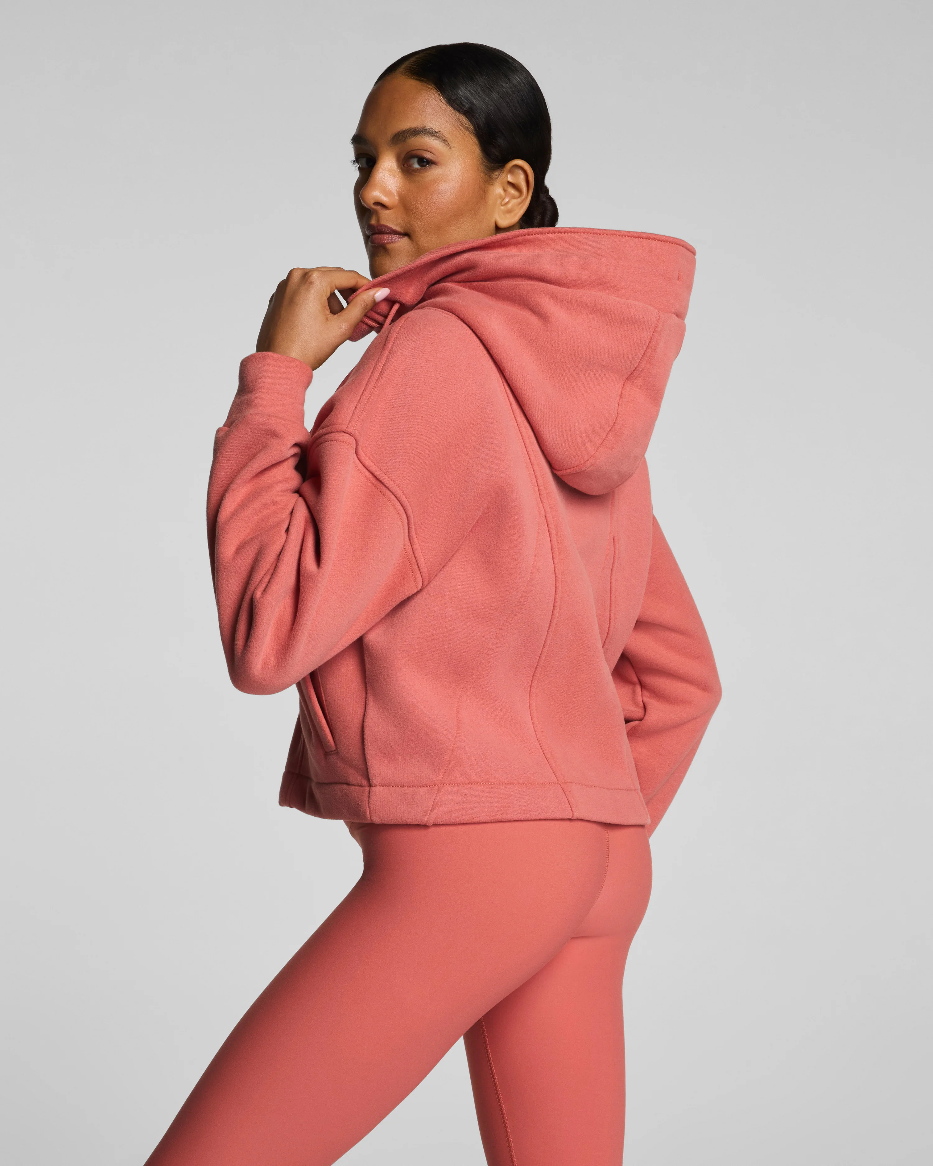 Cotton Fleece Full Zip Hoodie | Spanx