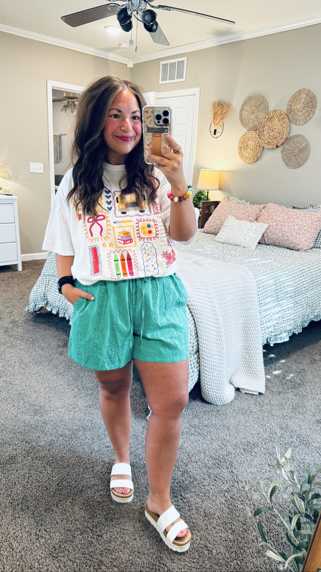 The shorts you'll be reaching for all summer 💚✨ These eyelet shorts fit true to size, are so comfortable, & are incredibly flattering. I love how easy they are to dress up or keep casual—& they come in 9 other colors too! ☀️ 

 #LTKootd #LTKSeasonal #LTKMidsize