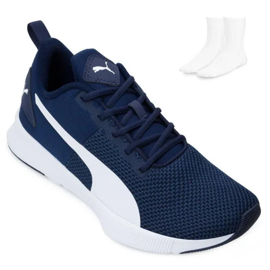 Tênis Puma Flyer Runner BDP e Meia PM22-1950 - Marinho+Branco | Netshoes (BR)