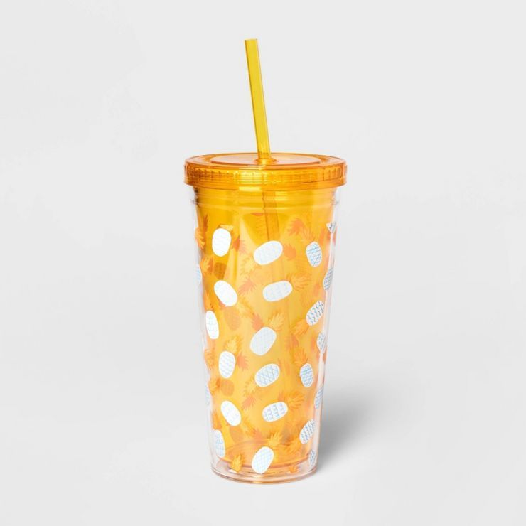 23oz Plastic Pineapple Tumbler with Straw - Sun Squad™ | Target