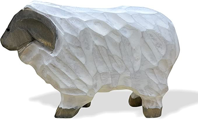 woodcarving Wood Collectibles Hand Carved Sheep Wood Wooden Figurine Wood Sculpture woodcarving W... | Amazon (US)