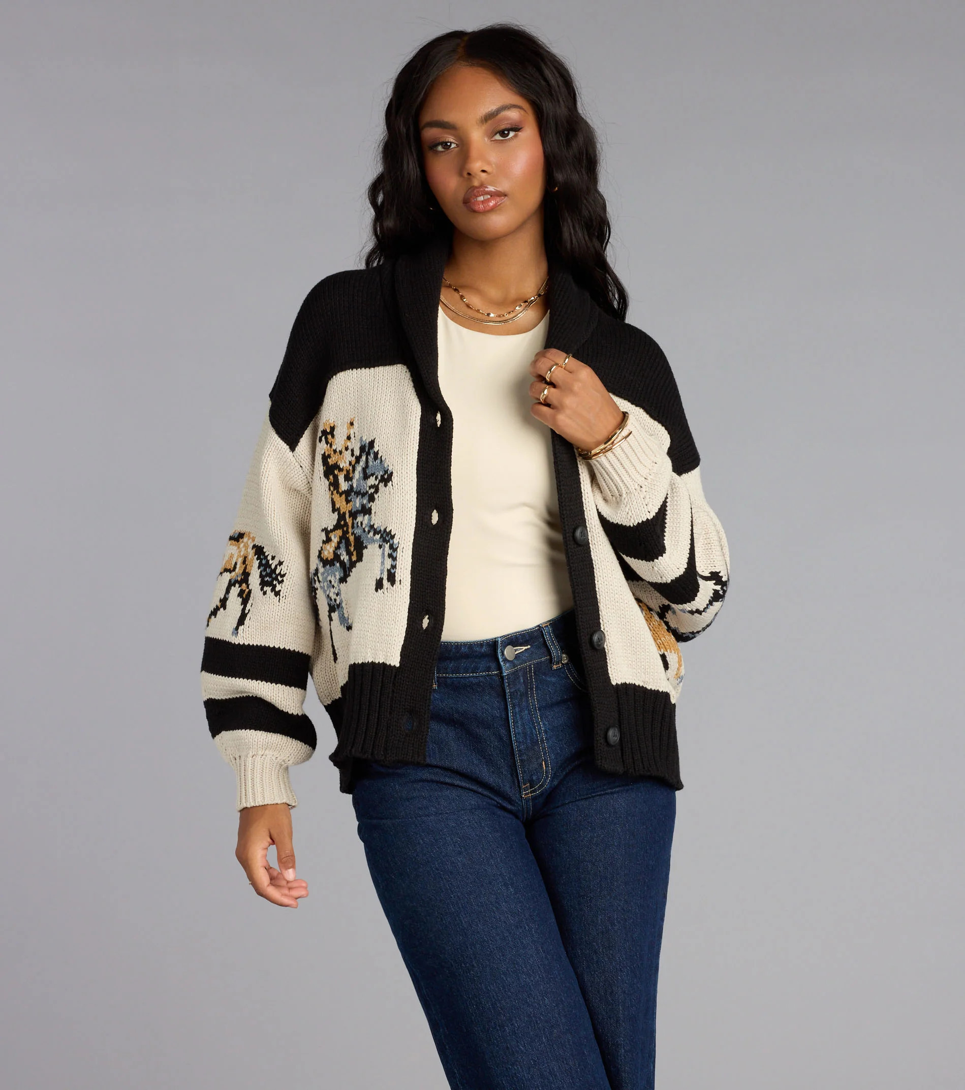 Giddy Up Knit Horse Cardigan | Windsor Stores