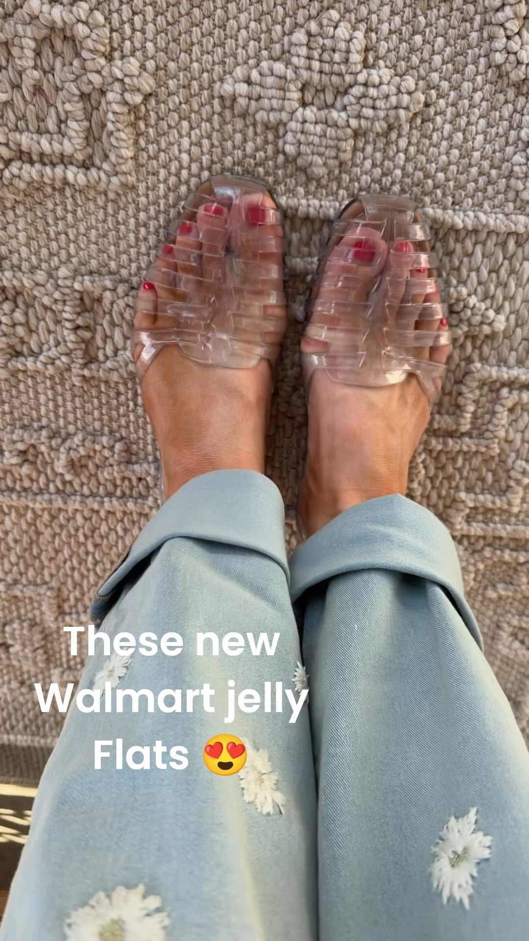 New Walmart jelly flats! Comfy, three colors, run TTS