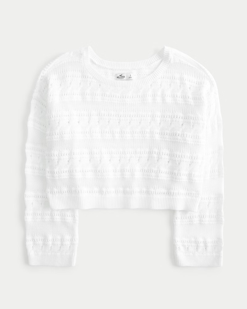 Women's Easy Crochet-Style Crew Sweater from Hollister | Hollister (US)