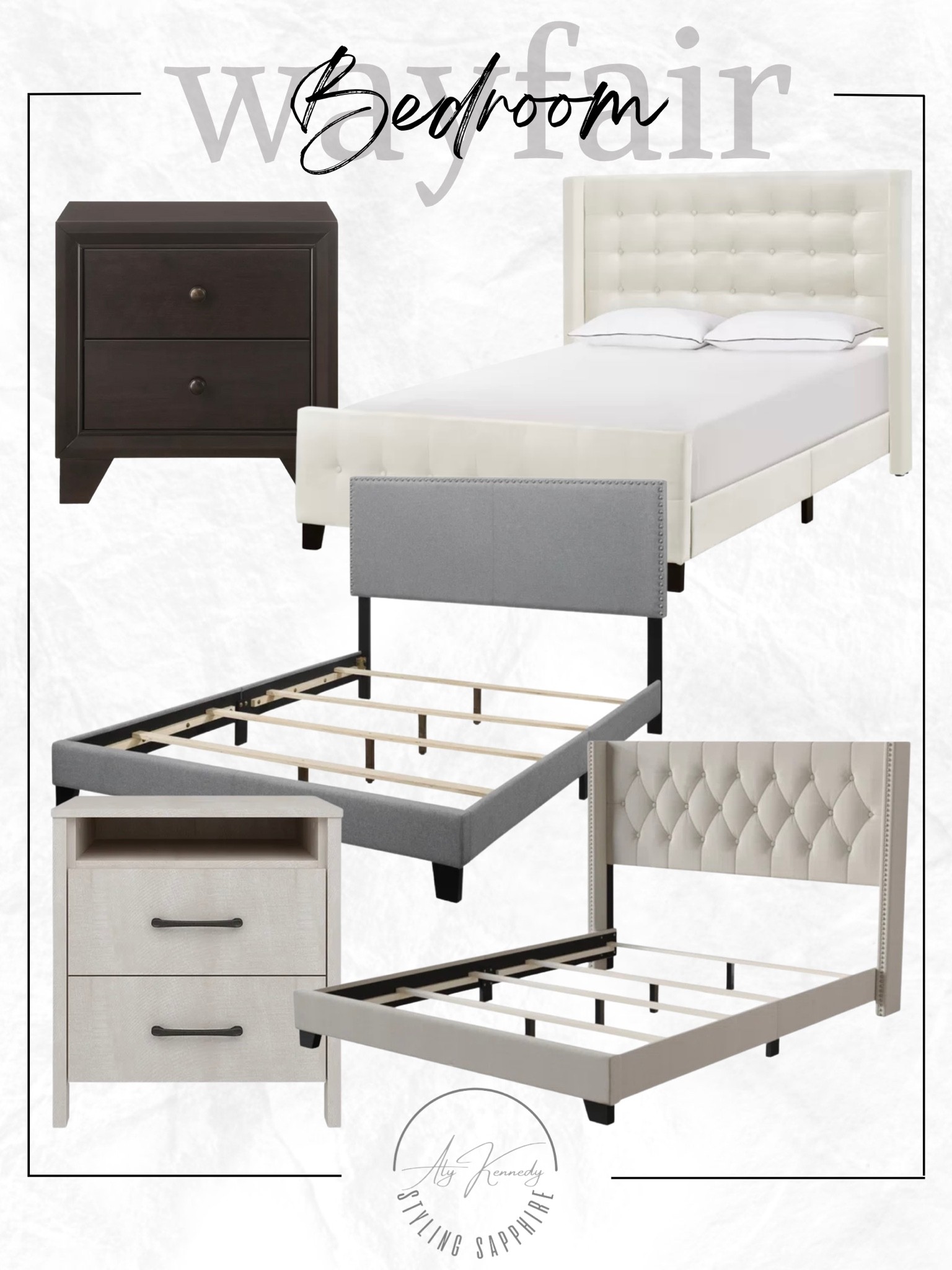 Wayfair bedroom, WayDay, bedroom furniture, bed frame, night table, padded head board 

#LTKSeasonal #LTKhome #LTKsalealert