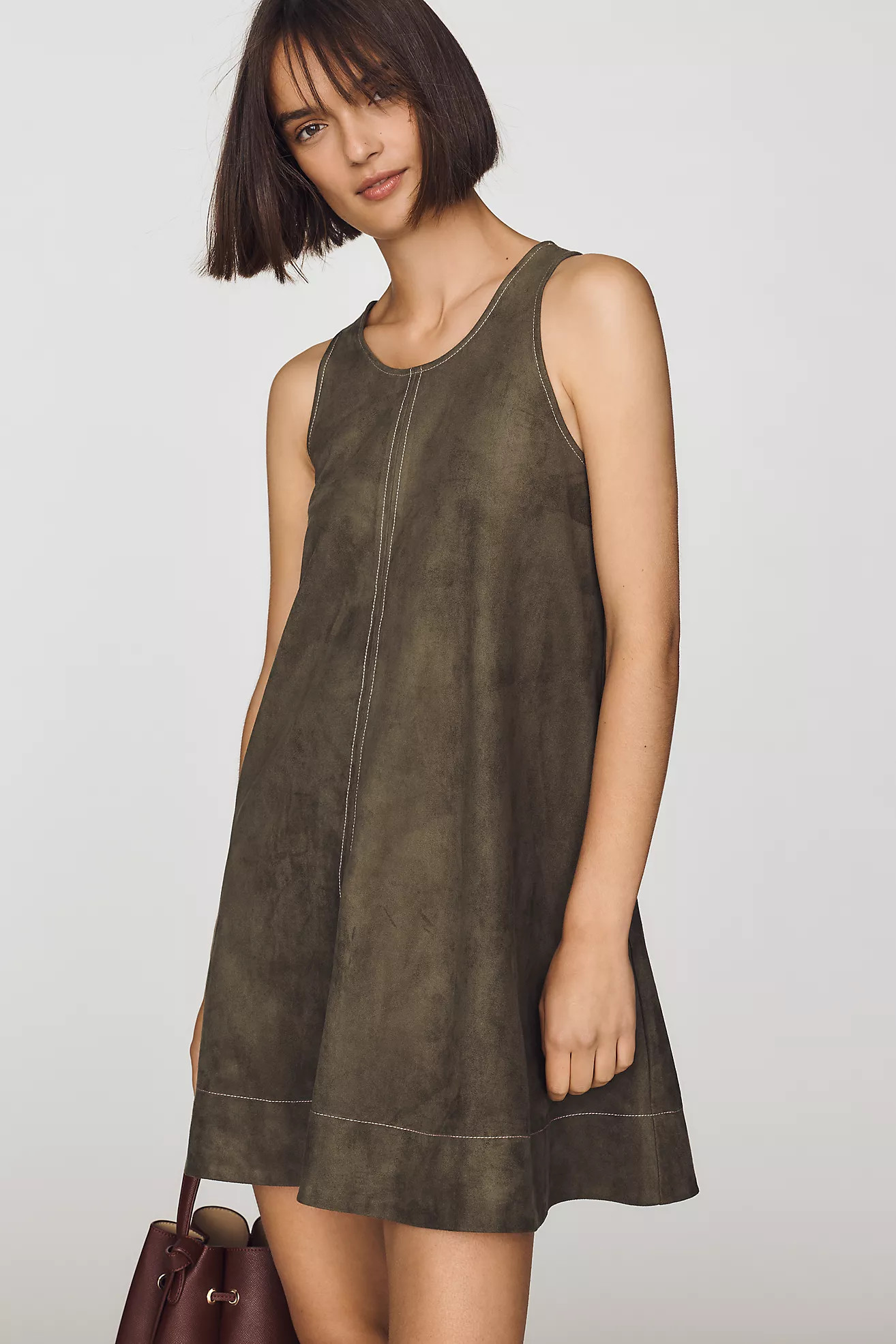 Maeve Keiko Faux-Suede Mini Dress | Anthropologie (US)