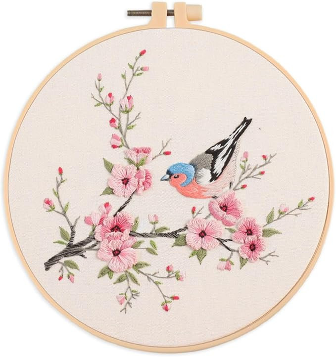 IUHUI Embroidery Kit for Beginners Adults - Spring Arrives with Blooming Beauty Easy Patterns, DI... | Amazon (US)