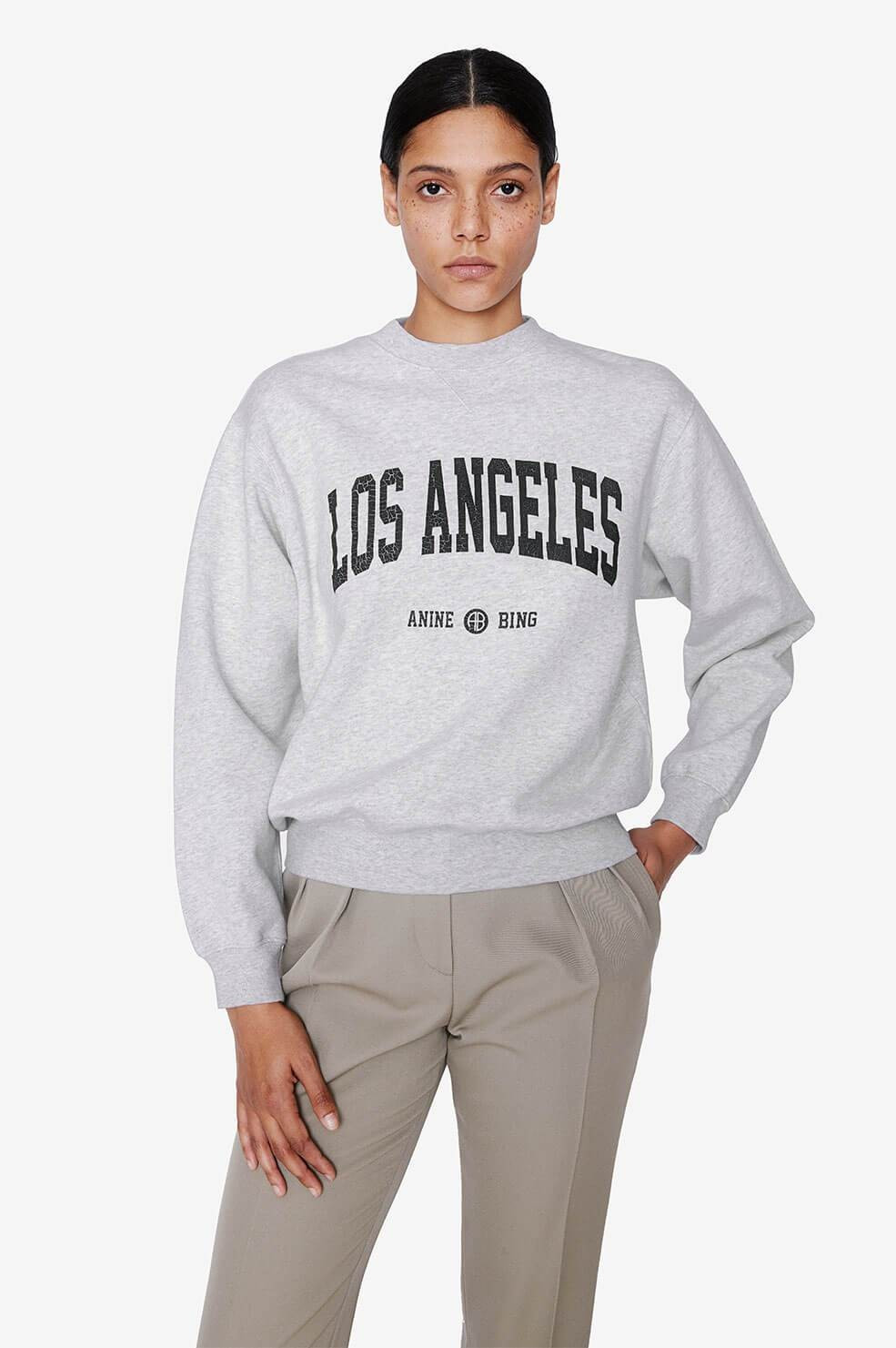 ANINE BING Ramona Sweatshirt University Los Angeles in Heather Grey | Anine Bing