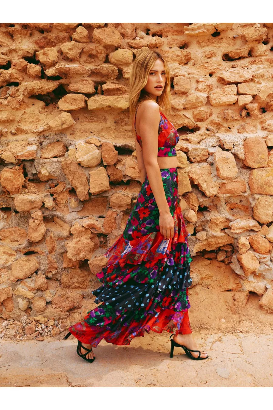 Mixed Floral Print Ruffle Tiered Maxi Skirt | Nasty Gal UK (+IE)