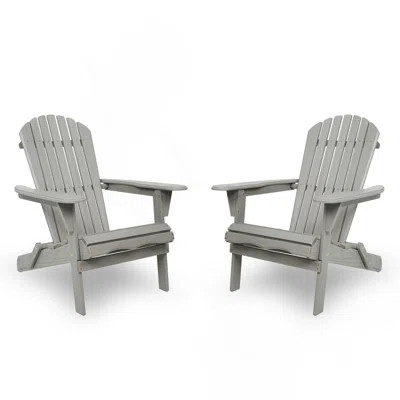 Wood Lounge Patio Chair for Garden Outdoor Wooden Folding Embossed Adirondack Chair Set of 2 Solid Cedar Wood Lounge Patio Chair with Wood Grain | Wayfair North America