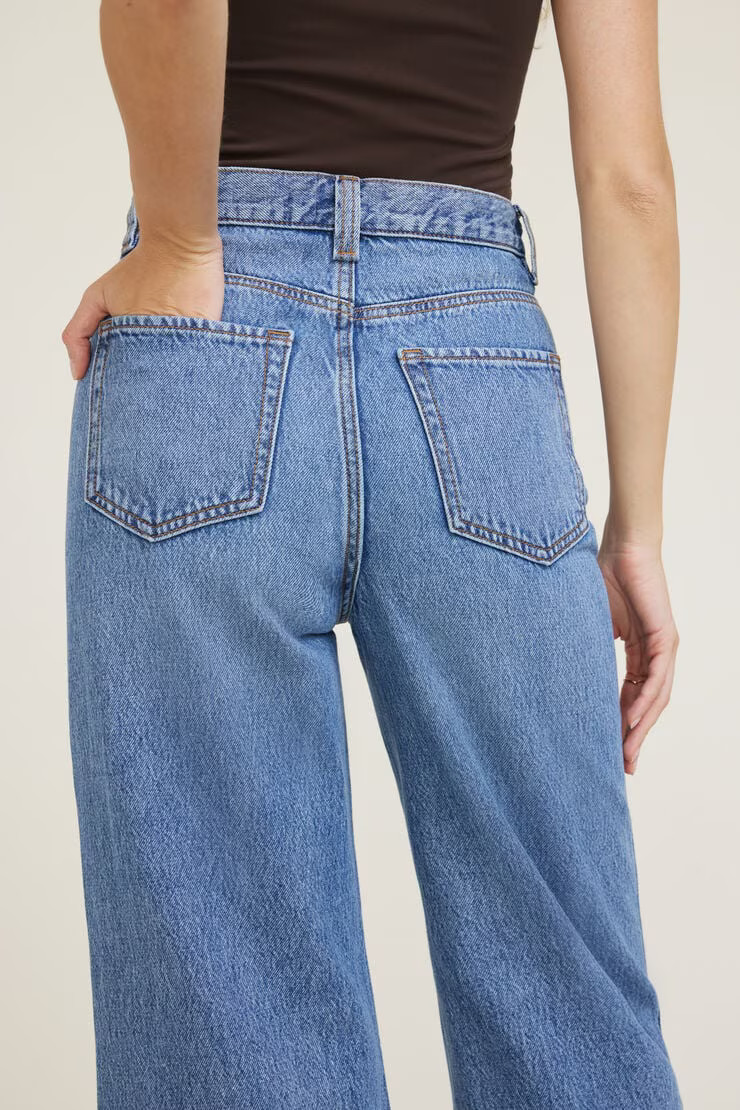 Lennon Ultra High Rise Wide Leg Column Jeans | Dynamite Clothing