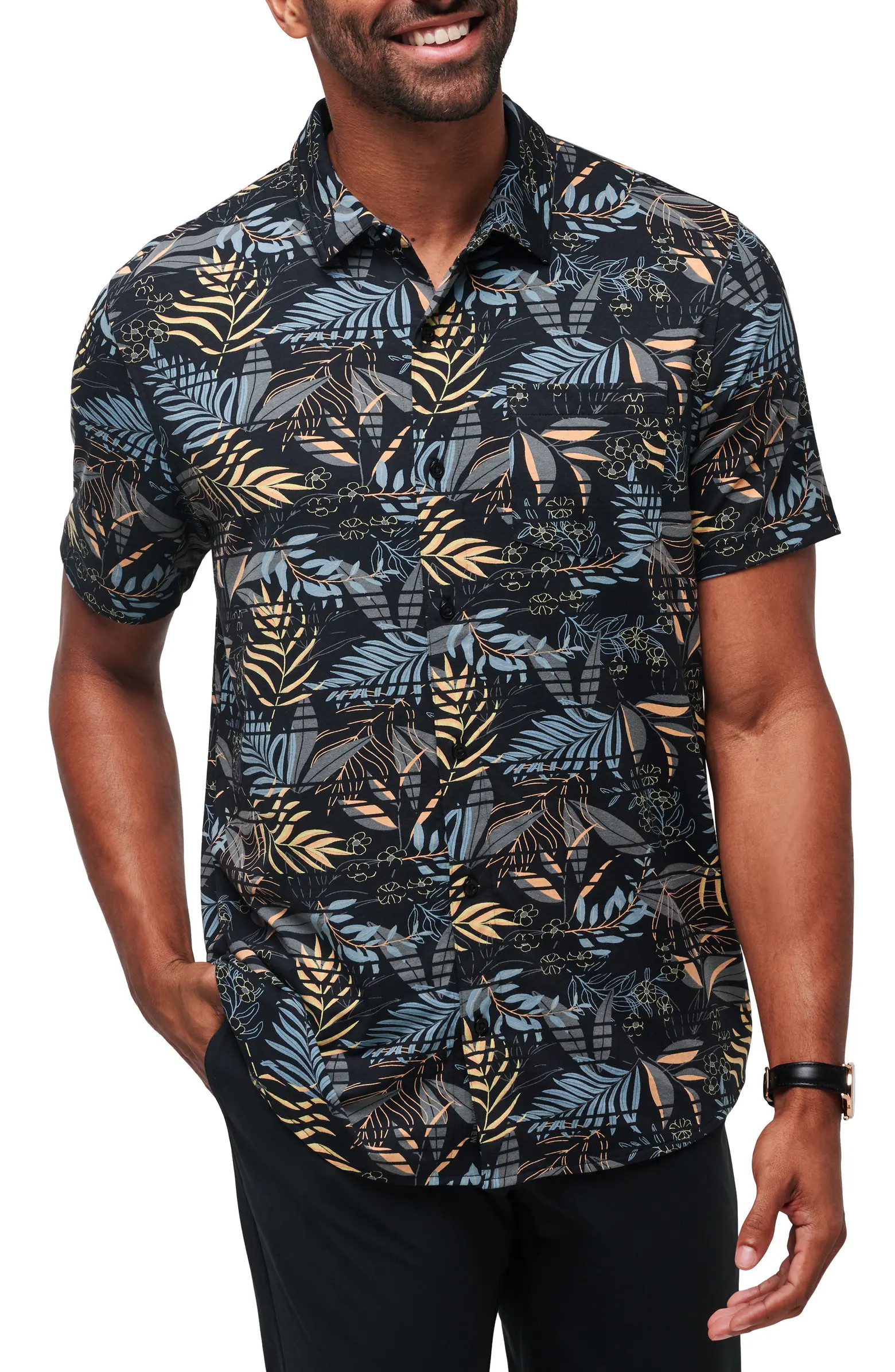Hanabata Days Tropical Print Short Sleeve Button-Up Shirt | Nordstrom