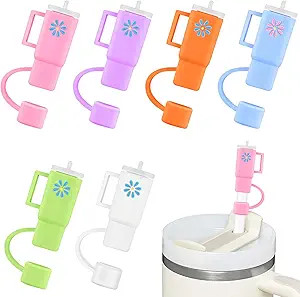 6PCS Straw Cover for Stanley Cup, Silicone Straw Covers Cap for Stanley Cup 40 oz, Straw Topper w... | Amazon (US)