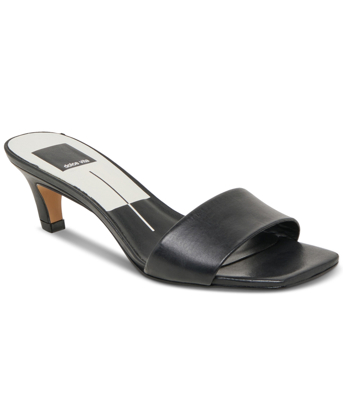 Dolce Vita Women's Rexa Slide Dress Sandals - Black Leather | Macy's