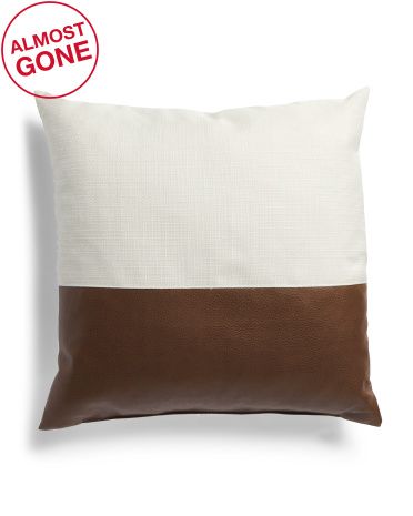 Made In Usa 22x22 Linen And Leather Look Pillow - Throw Pillows - T.J.Maxx | TJ Maxx
