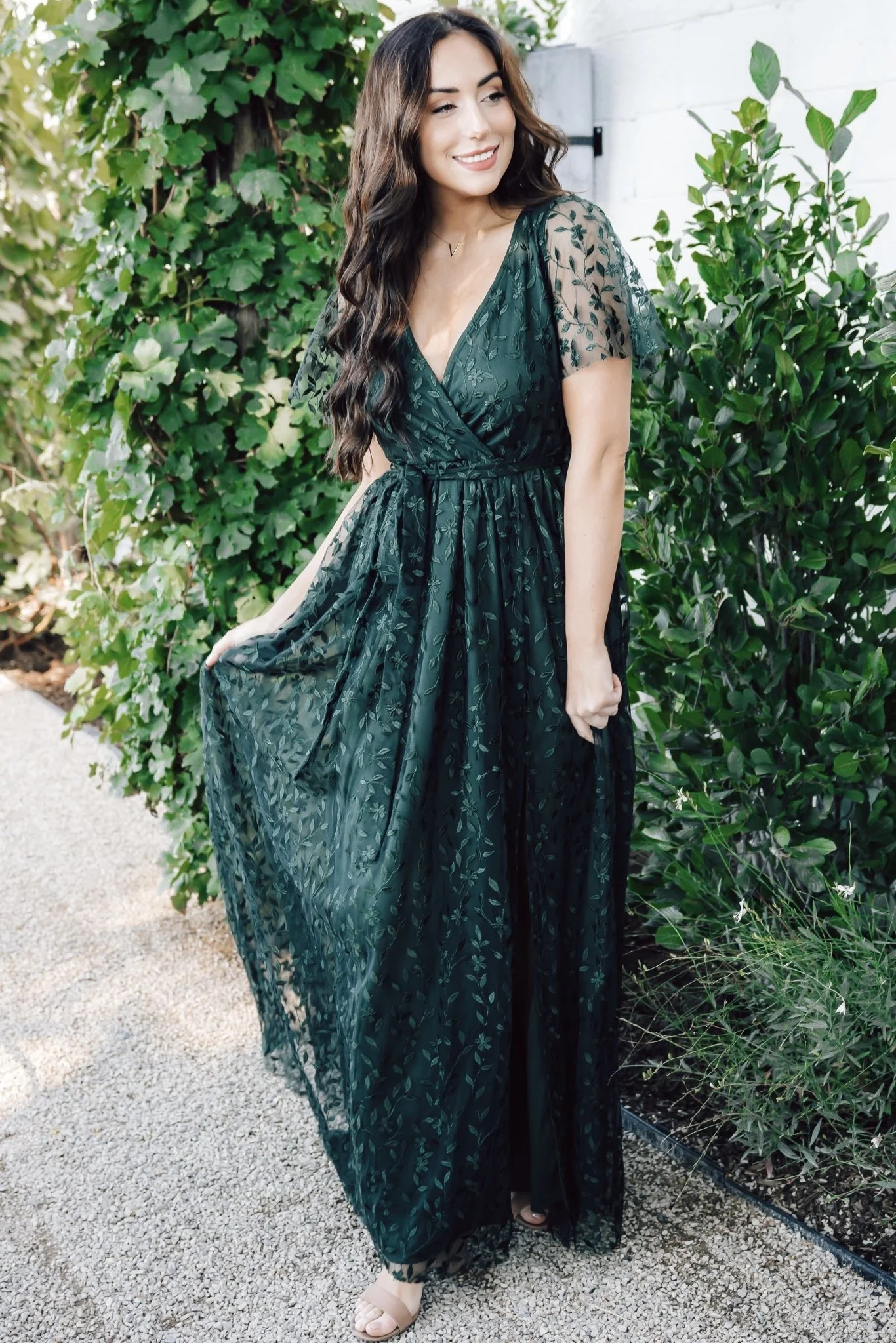 Marseille Embossed Maxi Dress | Green | Baltic Born