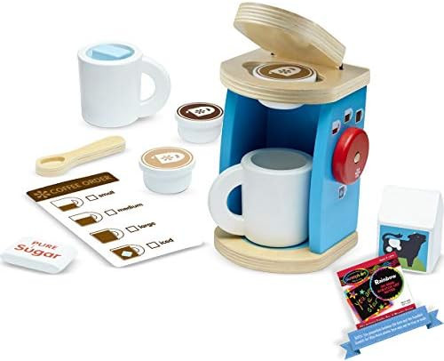 Melissa & Doug Wooden Brew & Serve Coffee Pretend Play Set Bundle with 1 Theme Compatible M&D Scr... | Amazon (US)