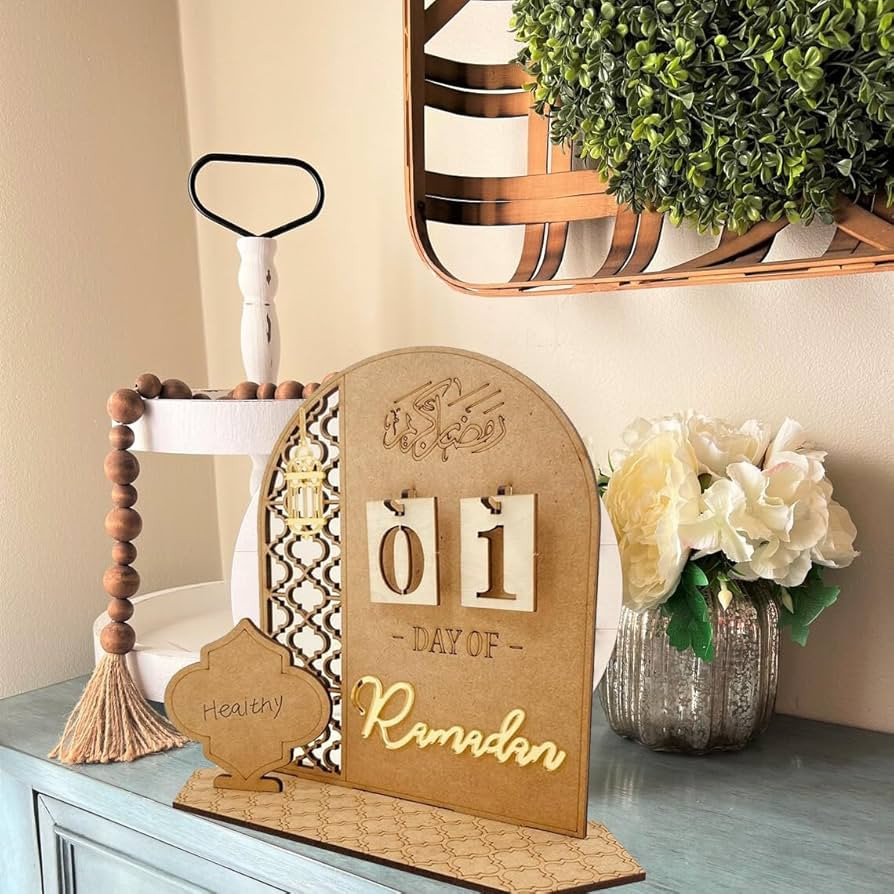 Ramadan Advent Calendar Wooden Countdown Calendars Decorations for Home, 30 Days Til Eid, Ramadan... | Amazon (US)