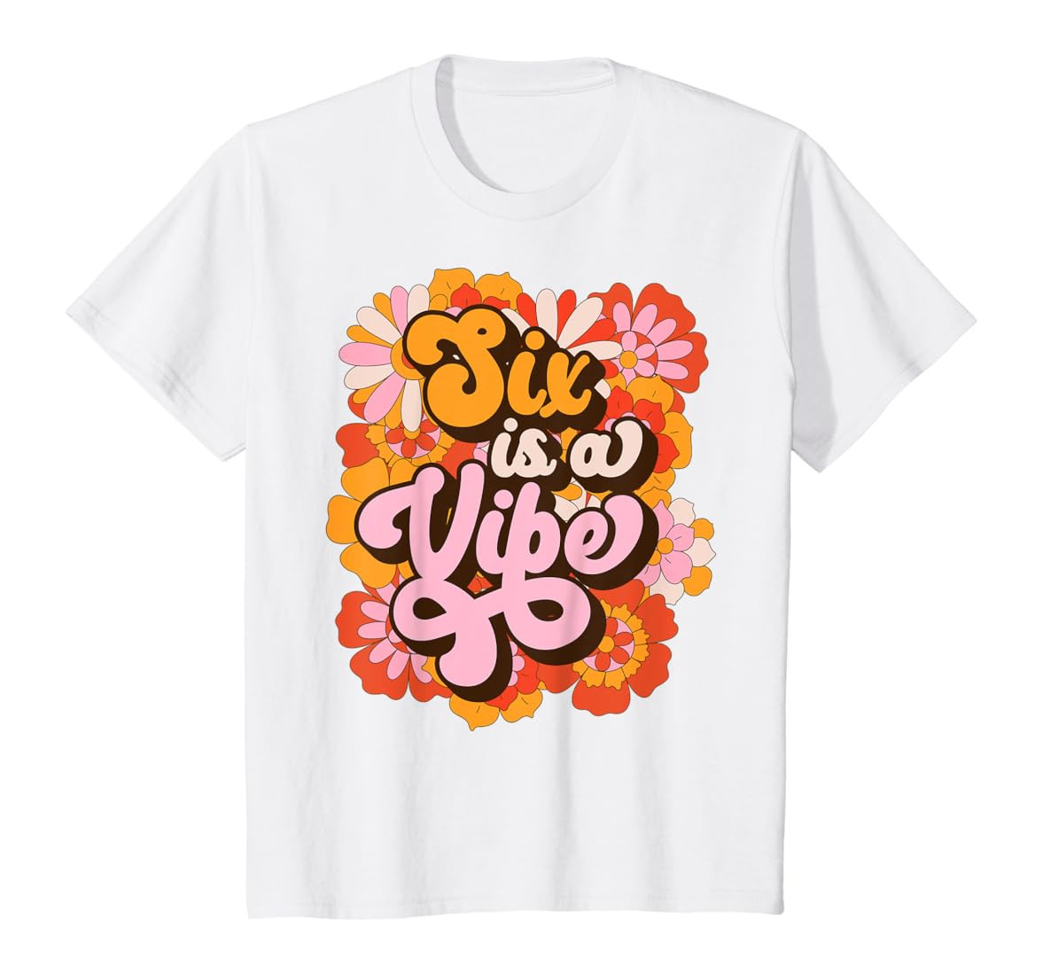 6 Is A Vibe Birthday Girl Six Groovy 6th Birthday T-Shirt | Amazon (US)