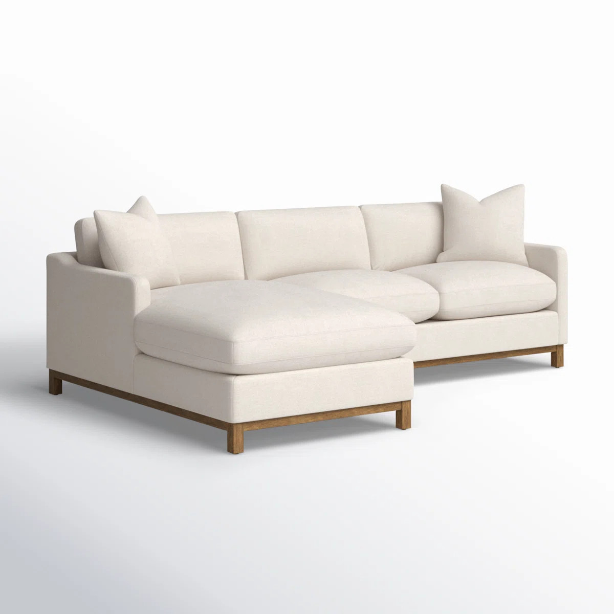 Cami 111" W 2-piece Solid Wood Upholstered Sectional | Wayfair North America