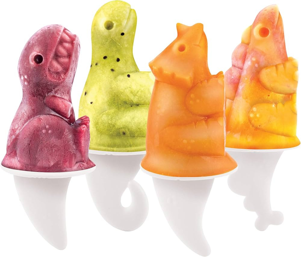 Tovolo Dino Popsicle Molds (Set of 4) - Mess-Free Silicone Ice Pops for Homemade Freezer Snacks / Di | Amazon (US)