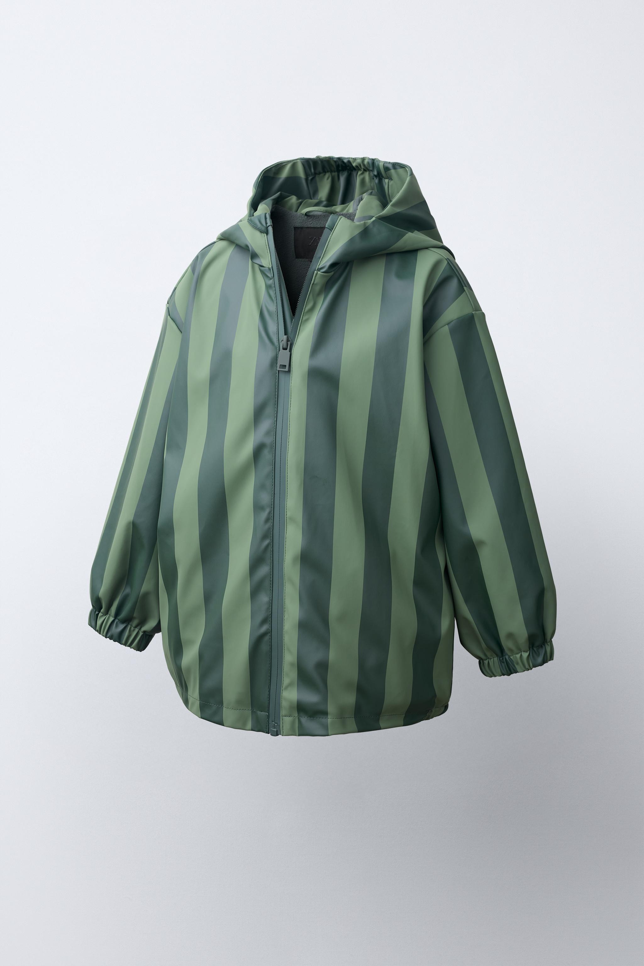 STRIPED WATER-RESISTANT RUBBERIZED RAINCOAT | Zara US