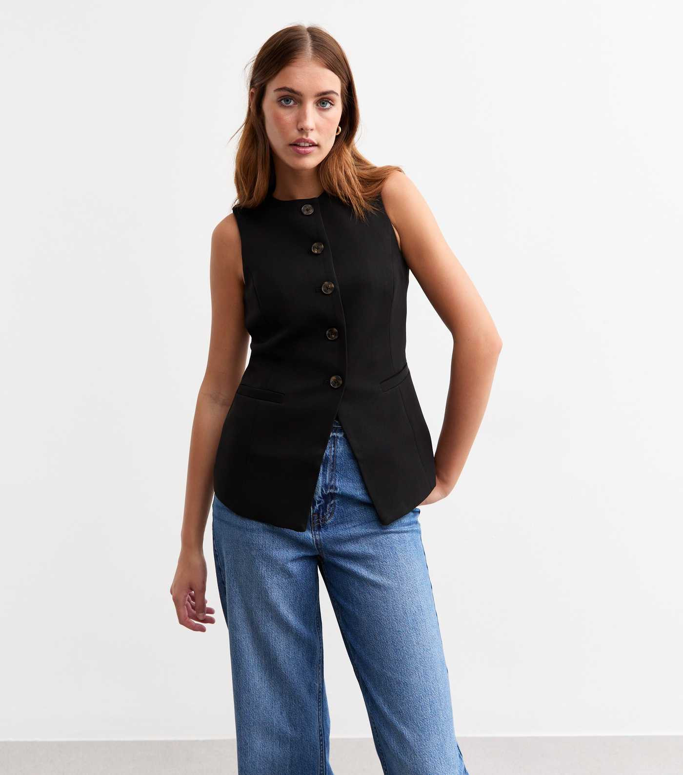 Tall Black Crew Neck Waistcoat
						
						Add to Saved Items
						Remove from Saved Items | New Look (UK)