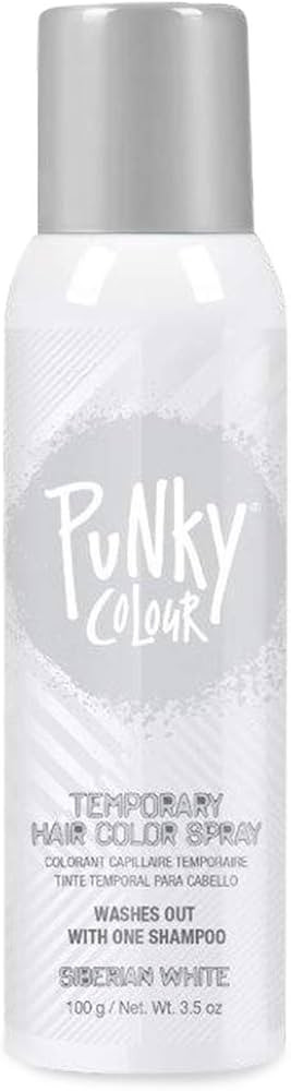 Punky Temporary Hair Color Spray, Siberian White, Fast-Drying, Non-Sticky, Non-Damaging, Travel S... | Amazon (US)