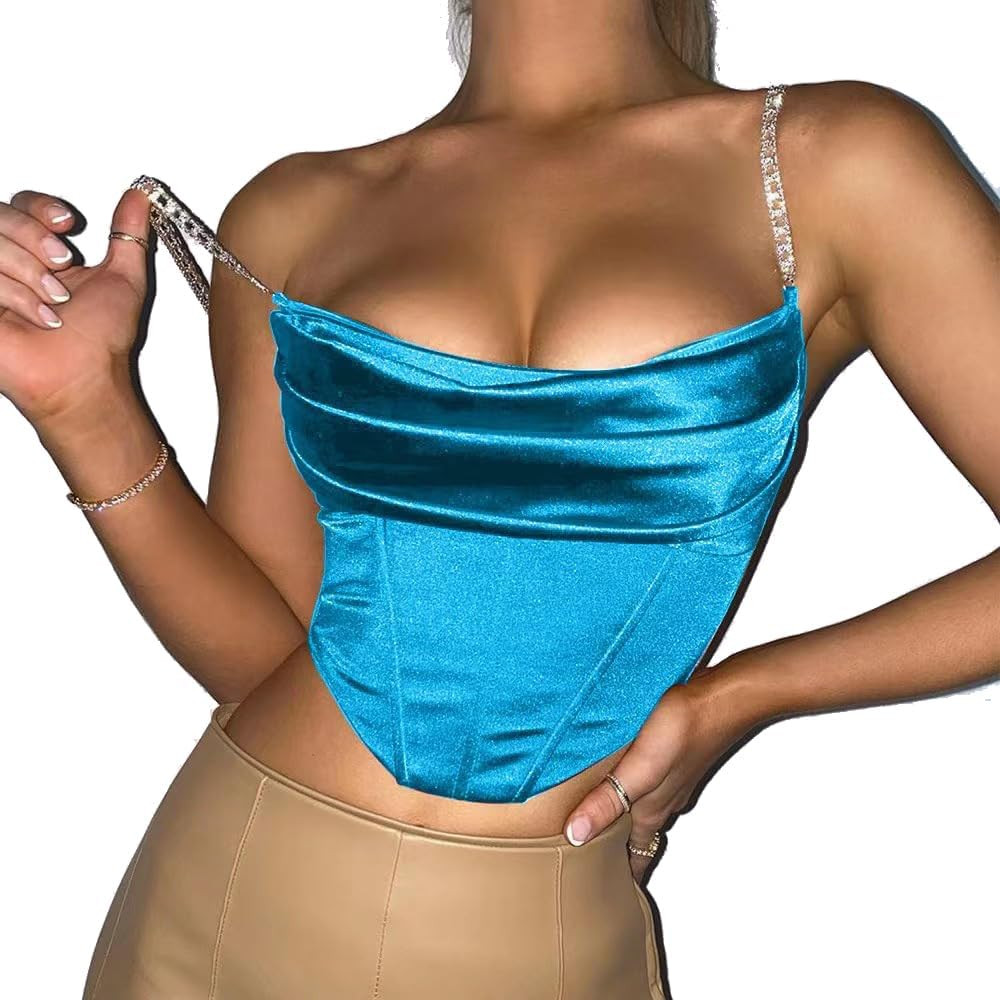 Women's Sexy Bustier Corset Top Y2K Push Up Adjustable Spaghetti Straps Corset Sexy Camis Club Pa... | Amazon (US)