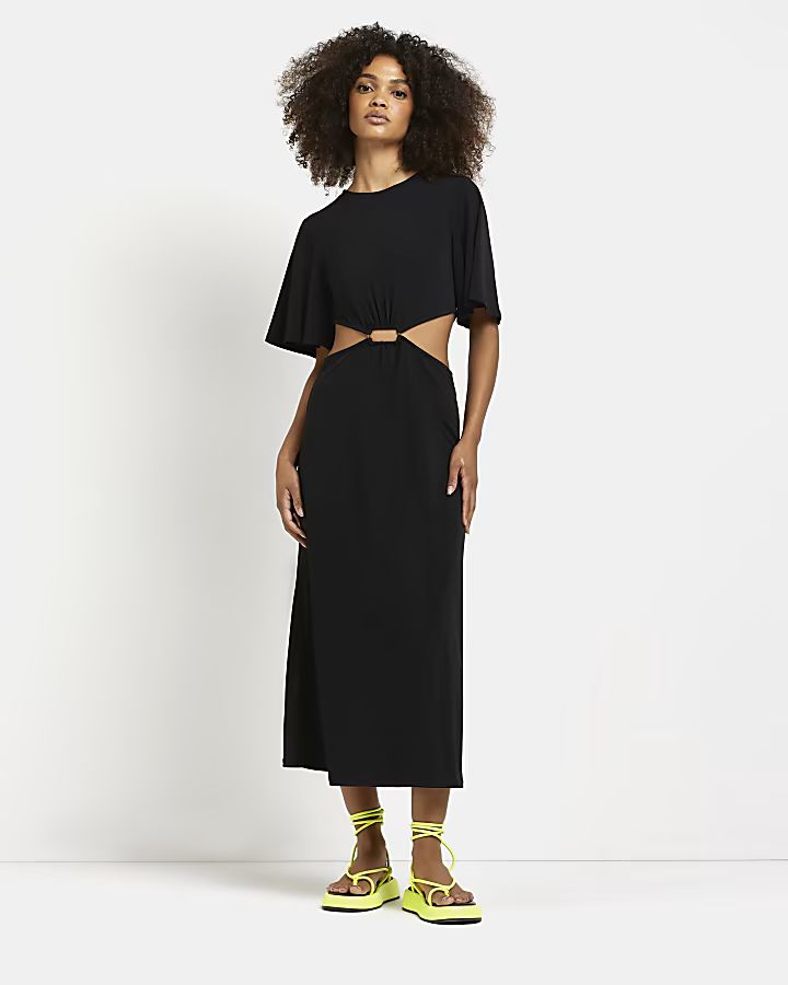 Black cut out maxi dress | River Island (UK & IE)