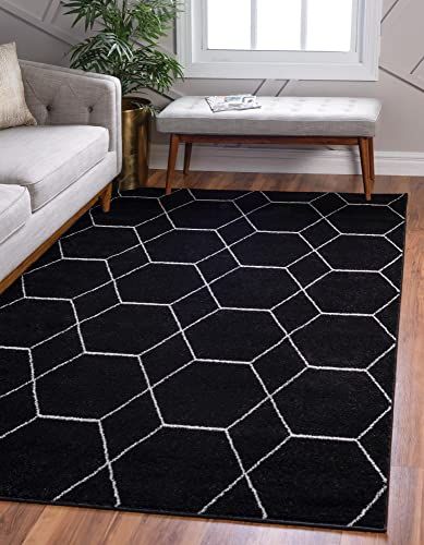 Unique Loom Trellis Frieze Collection Area Rug-Modern Morroccan Inspired Geometric Lattice Design, 4 | Amazon (US)