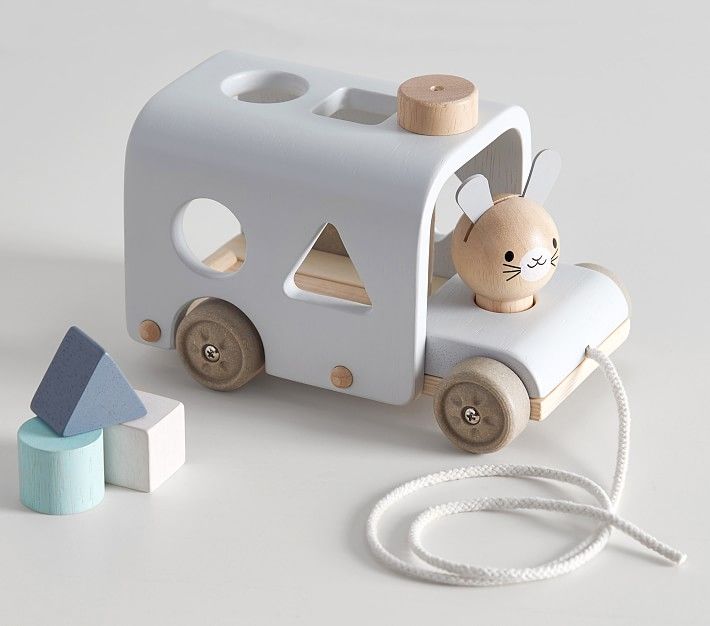 Plan Toys x pbk Bunny Sorting Bus | Pottery Barn Kids