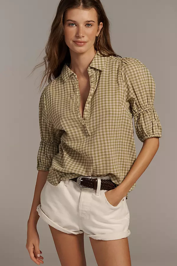 The Tallulah Puff Sleeve Buttondown Top by Pilcro | Anthropologie (US)
