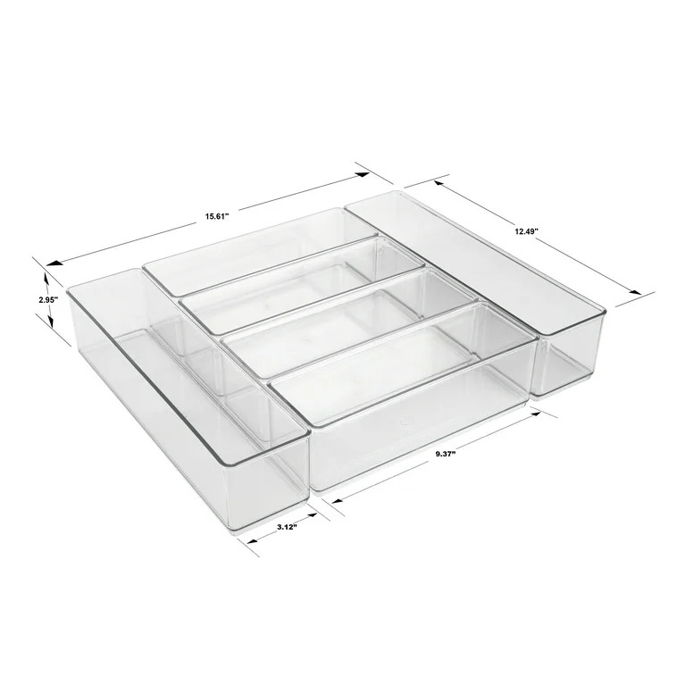 The Home Edit 6 Piece Kitchen Drawer Edit, Clear Plastic Storage System | Walmart (US)