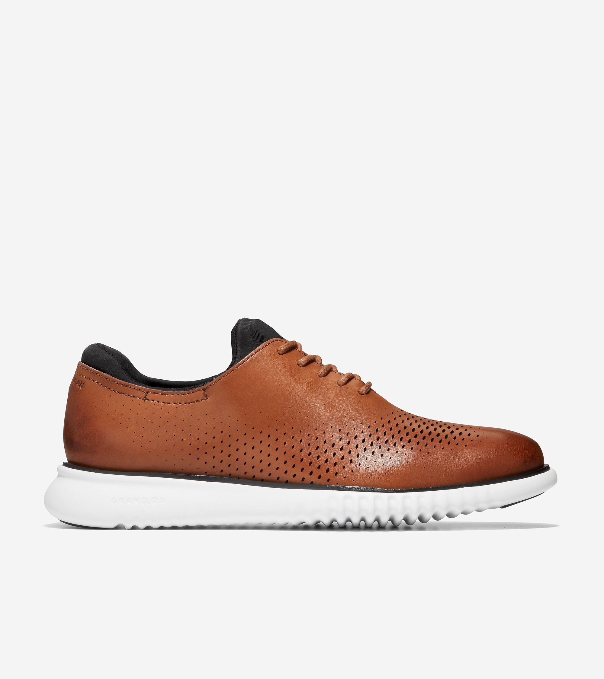 Men's Men's 2.ZERØGRAND Lined Laser Wingtip Oxford in British Tan-Ivory | Cole Haan | Cole Haan (US)