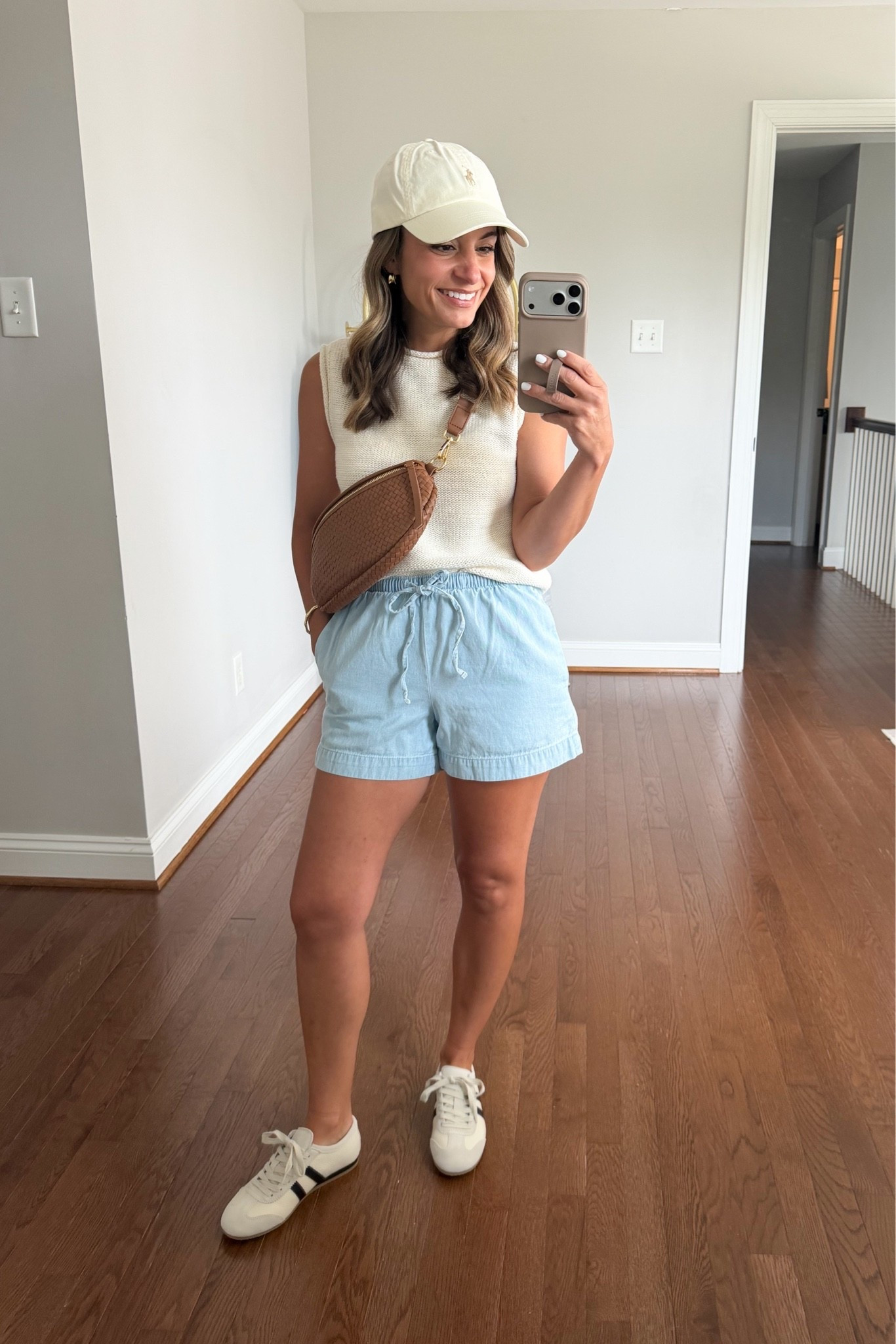 Four petite-friendly theme park outfit ideas! 

I’m packing up to head back to Disney and here are a few outfits I’m bringing along. 

Outfit 1 
Shorts (LOFT): petite xxs 
Tank top (Abercrombie): xxs 

Sneakers (Quince): size up 1/2 size - I took these out for a lot of walking and found the toe box to be a little narrow with thicker socks and heavy walking. Comfortable footbed and soft around the ankles but I think 1/2 size up would help with some of the tightness I felt in the toes.