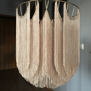 Tassel fringing lampshade, fringe pendant, luxury lampshade, unique lamp, hand made lamp, home de... | Etsy (US)