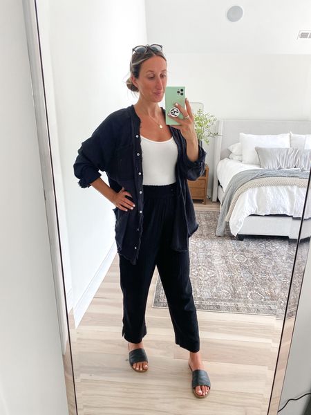 a comfortable, casual linen outfit I am OBSESSED with this time of year 🤎🖤🤍 aerie outfit inspo!

#LTKstyletip #LTKhome #LTKsalealert