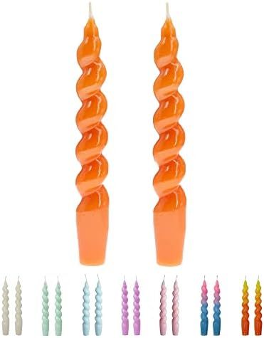 Gedengni Spiral Taper Dinner Candles Conical Stick Candles H 19 cm for Holiday Wedding Party (Ora... | Amazon (US)