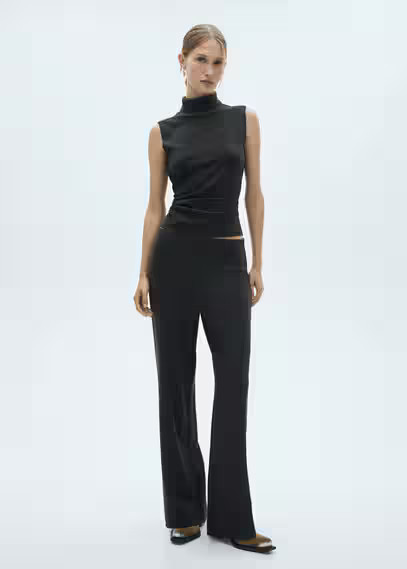 Turtleneck knit top dark heather grey - Women - M - MANGO | Mango (US/MX/AU)