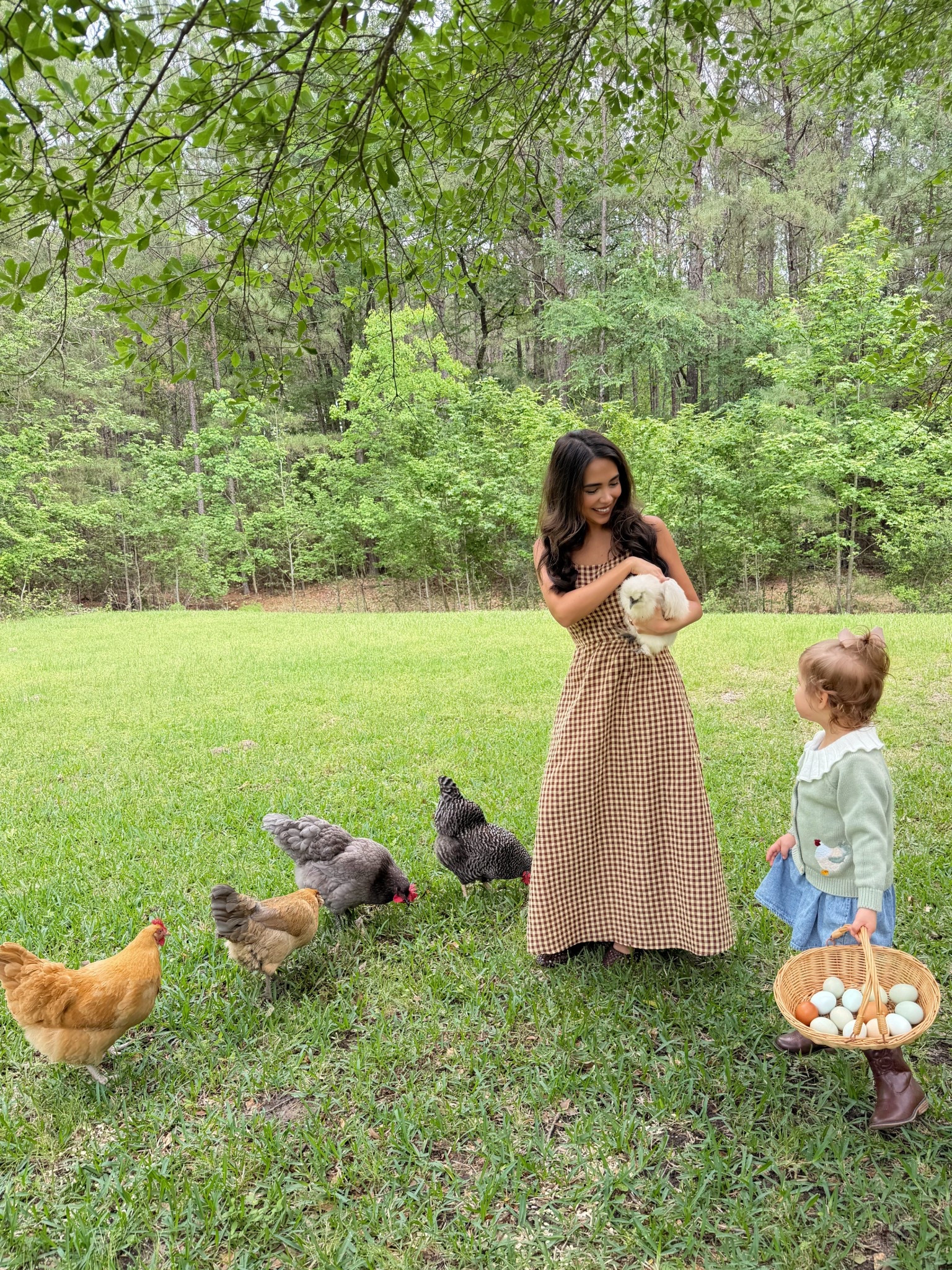Spring plaid dress 
Brown flats 
Toddler chicken sweater
Toddler denim jumper
Toddler cowboy boots
Wicker basket 
Amazon finds
Target finds


#LTKdayinmylife #LTKmomlife #LTKKids