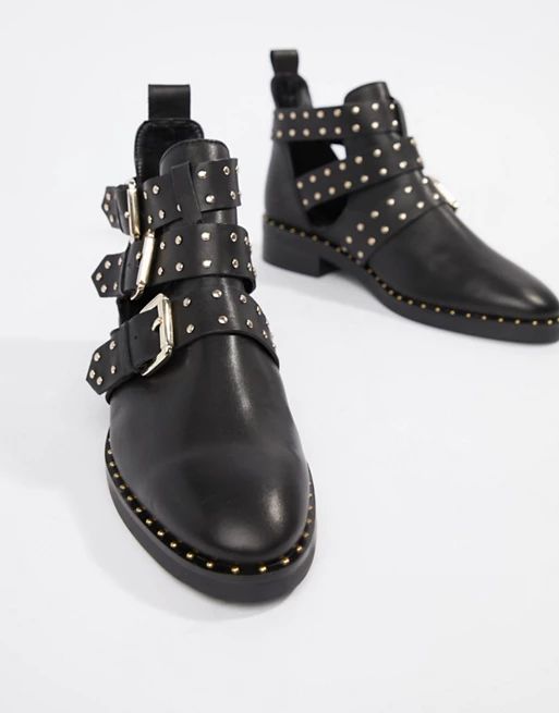 ASOS DESIGN Aries Leather Studded Ankle Boots | ASOS US