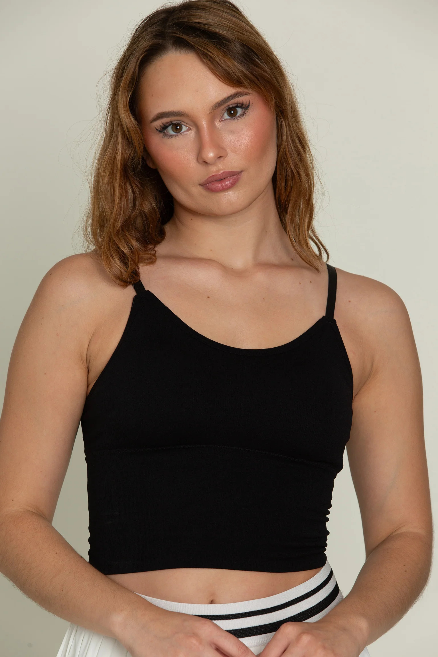 Black Original Ribbed Yoga Tank Top | Gold Hinge