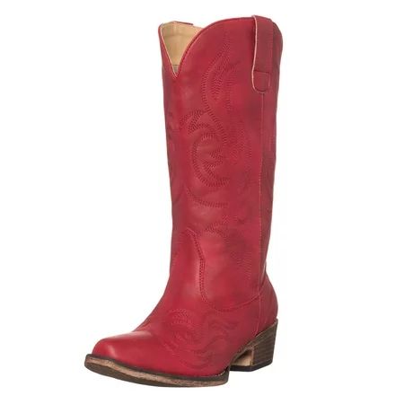 Women s Western Cowgirl Cowboy Boot | Red Reno Square Snip Toe by Silver Canyon | Walmart (US)